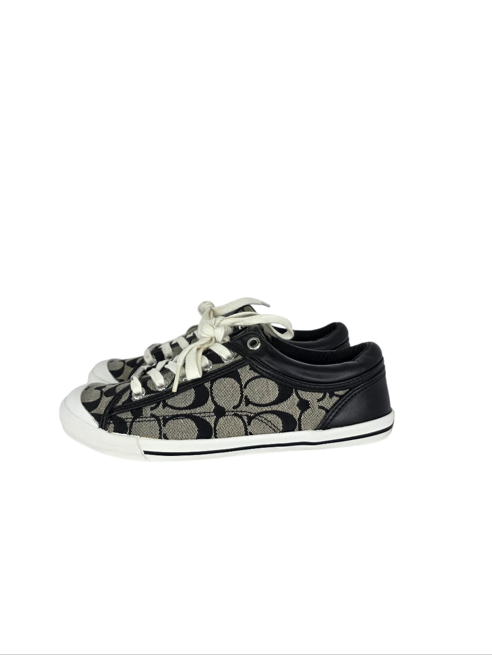 Y2K COACH Women's Francesca C Signature Logo Black Gray Sneakers Size 7.5B